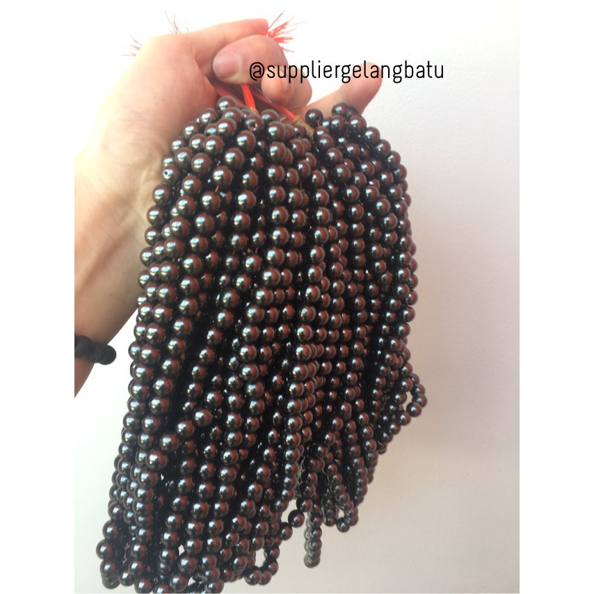 magnetic brustin hematite badar besi 8mm per renceng grosiran blustin aksesoris bahan craft fashion