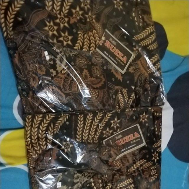 Ruzza Kemeja Batik Pria Lengan Panjang Motif Sogan Songket Size M L Xl