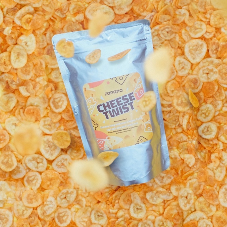 

ZANANA CHIPS - Keripik Pisang Cheese Twist 80 Gr - Bumbu Tebal dan Renyah