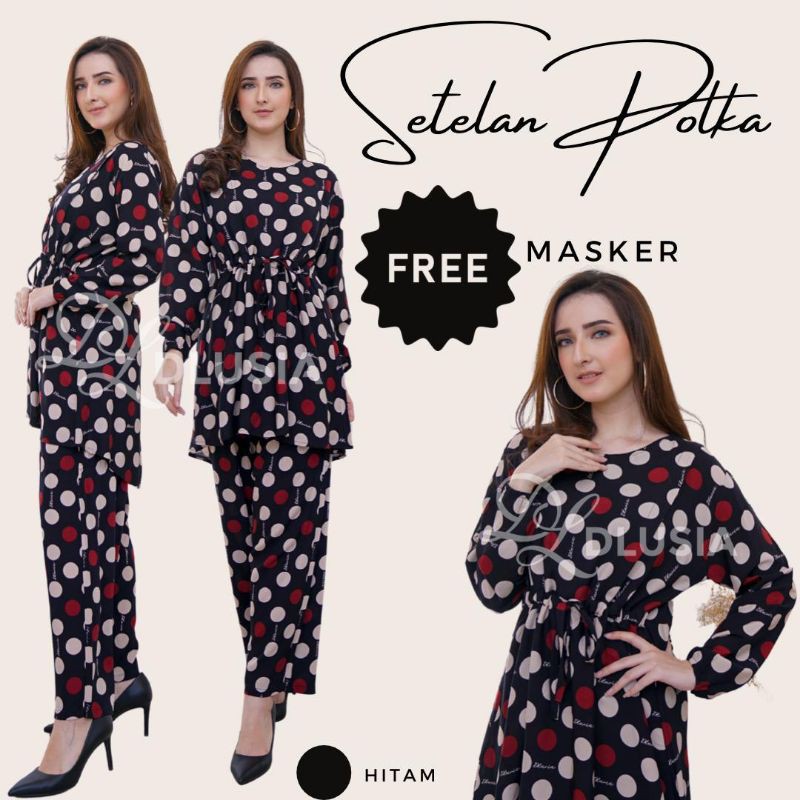 Daster Arab Setelan POLKA One Set Rayon India