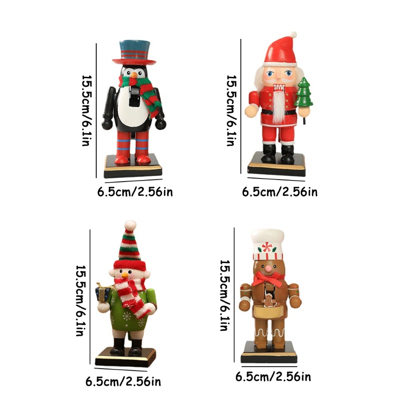 4pcs Ornamen Patung Santa Penguin Untuk Natal