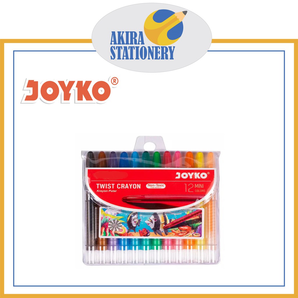 

Krayon Putar JOYKO TWCR 12 Pendek / Twist Crayon TWCR-12 Mini / Krayon Minyak ( 12 Warna )
