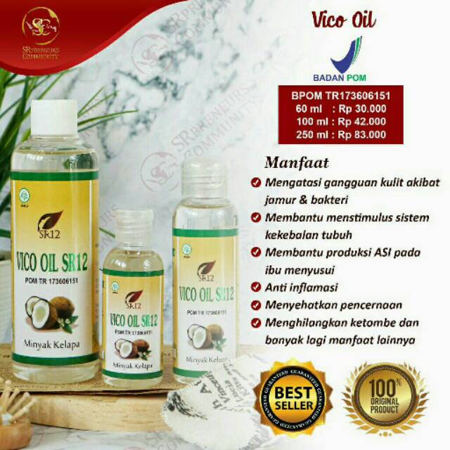 Imun Booster Vico Oil Sr12 Virgin Coconut Oil Vco Kapsul Minyak Kelapa Minyak Pengobatan Shopee Indonesia