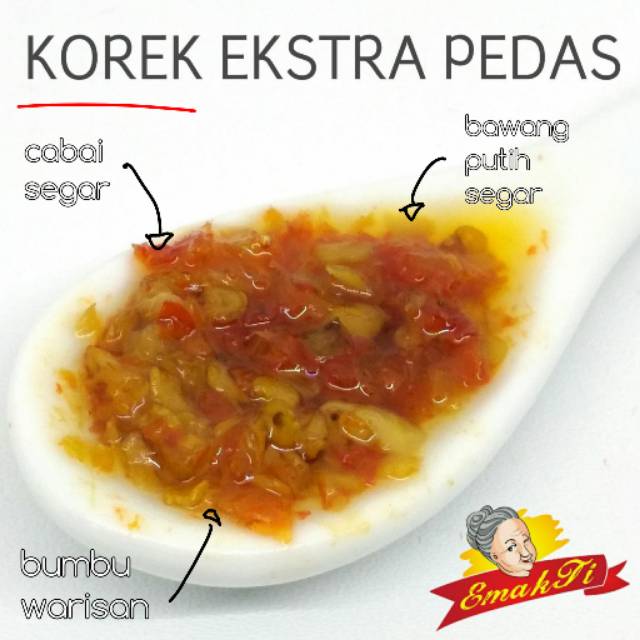 

Sambal EmakTi ® korek geprek 170g isi 131g level sedang sambel Emak Ti untuk ayam geprek