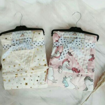 Selimut bayi double fleece bubble premium motif print