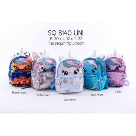 Tas Ransel SEQUIN Usap UNICORN SQ 8140 36013 ukuran KECIL ( PG / TK )