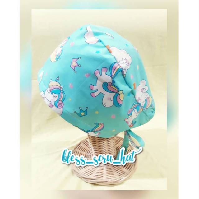 Topi bedah motif/ Scrub hat/ Topi katun/ Kupluk/ Little Ponny