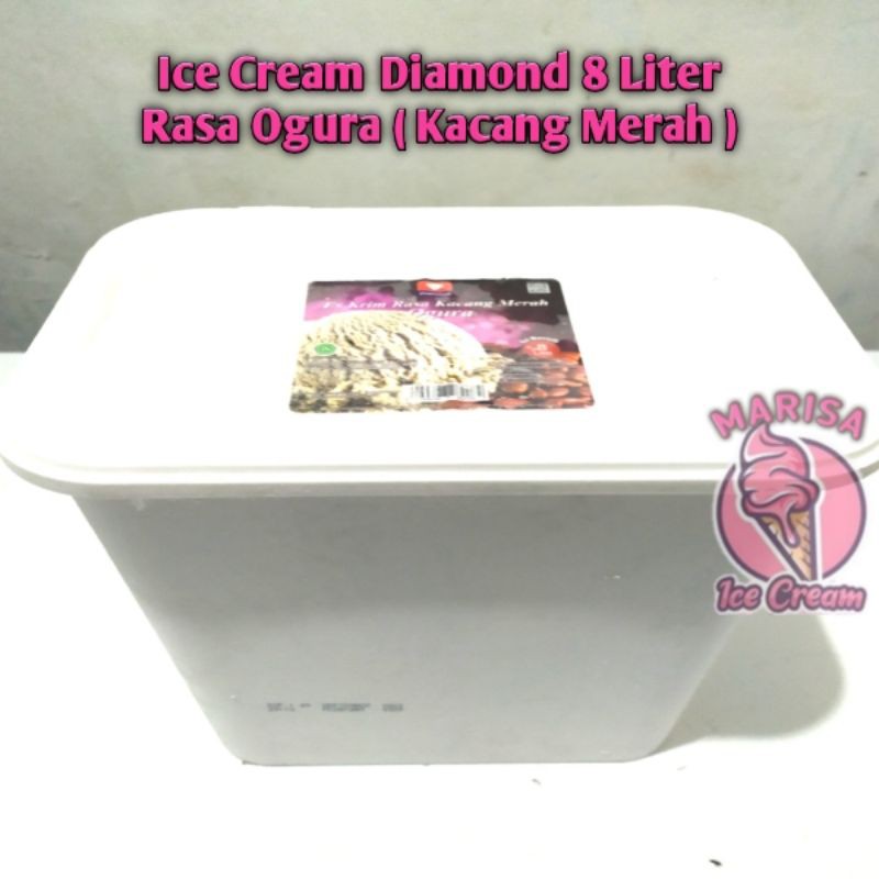 

Ice Cream Ogura Diamond 8 liter Es Krim Kacang Merah Diamond 8 Ltr