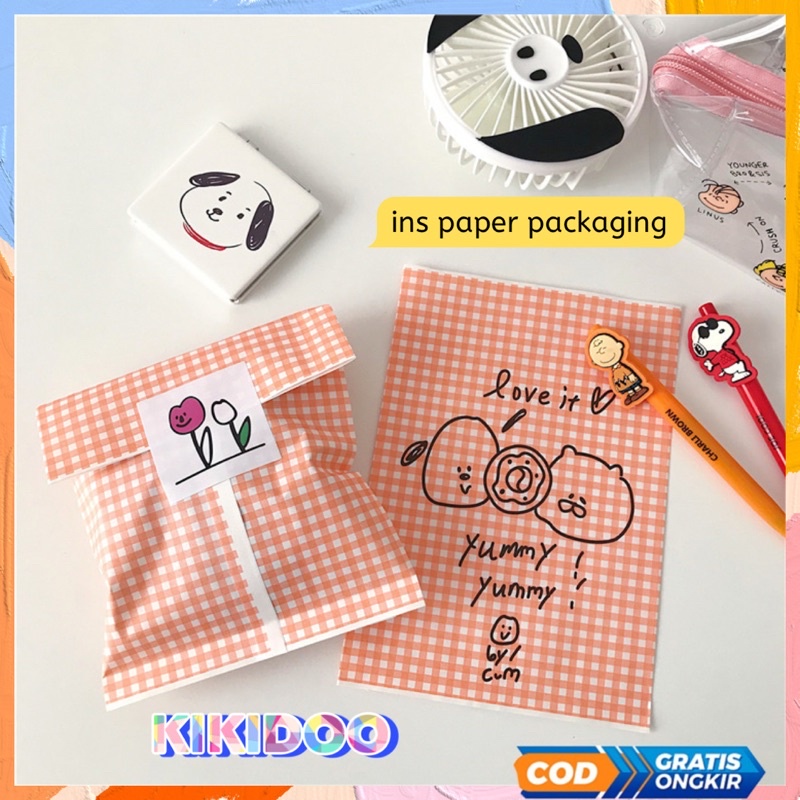 

Kikidoo Packing Amplop Aesthetic Model Cartoon Paperbag Kertas Lucu Orange INS Kawaii RT38
