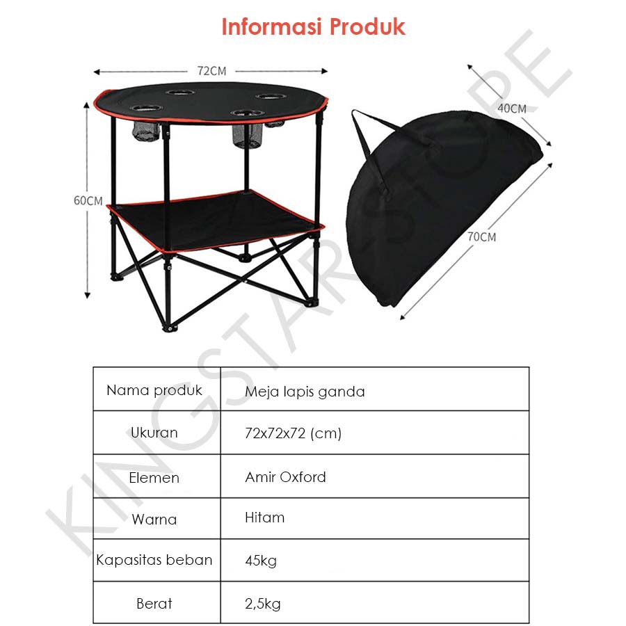 Round Folding Table Meja Bulat Lipat Outdoor Dengan Tempat Botol Round Folding Table Meja Bulat Lipat Outdoor Dengan Tempat Botol