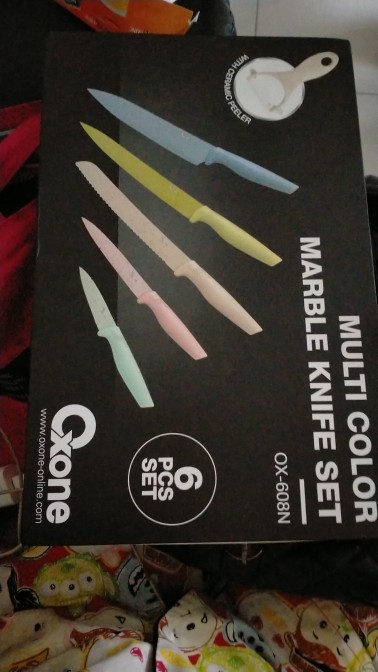 Pisau Set/knife Set Oxone Multi Color Marble Ox-608n/ox-605 Black Marble Knifeset/ox-609n Onyx Hitam