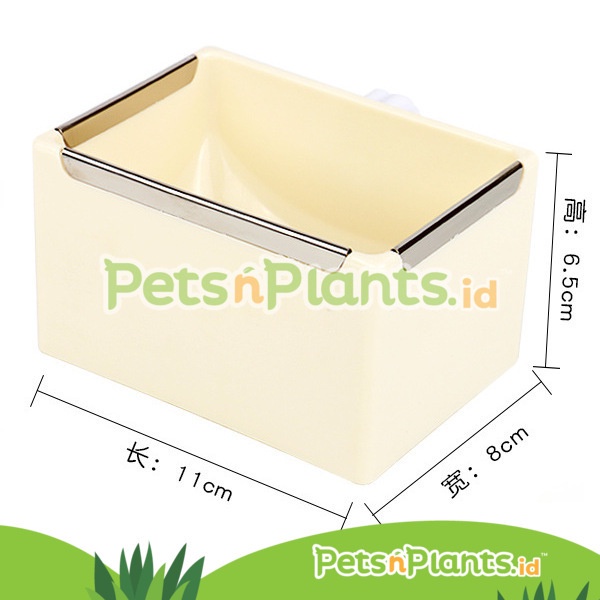 Tempat Makan Minum Hewan Kelinci Gantung Plastik Anti Gigit - Pet Feeding Bowl