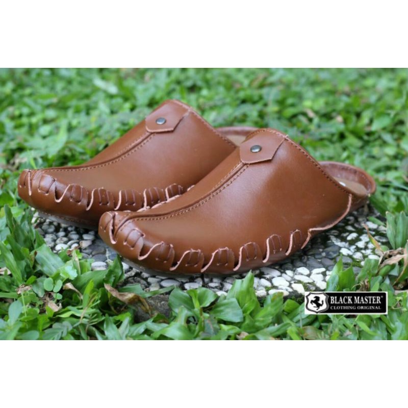 COD TERLARIS- SEPATU SLOP KULIT ASLI ! BLACKMASTER BUSTONG Slop Original CH1