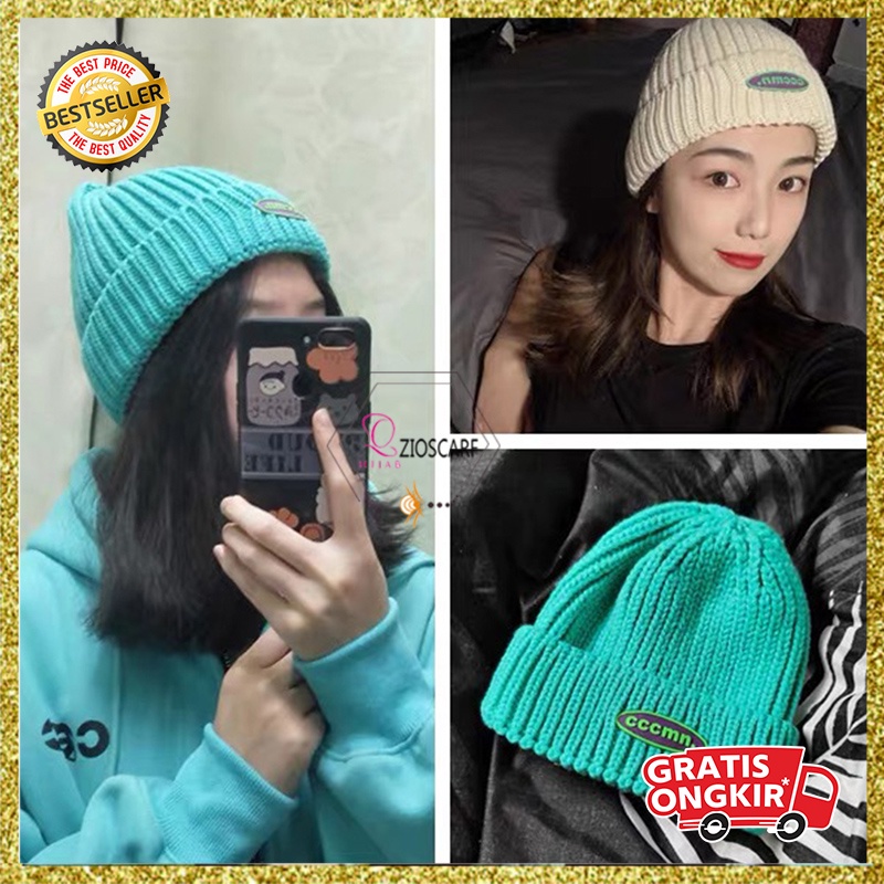 Kupluk Pria Wanita Beanie Hat Distro Korea Wol Rajut Acrylic Bahan Tebal kualitas terbaik HTS