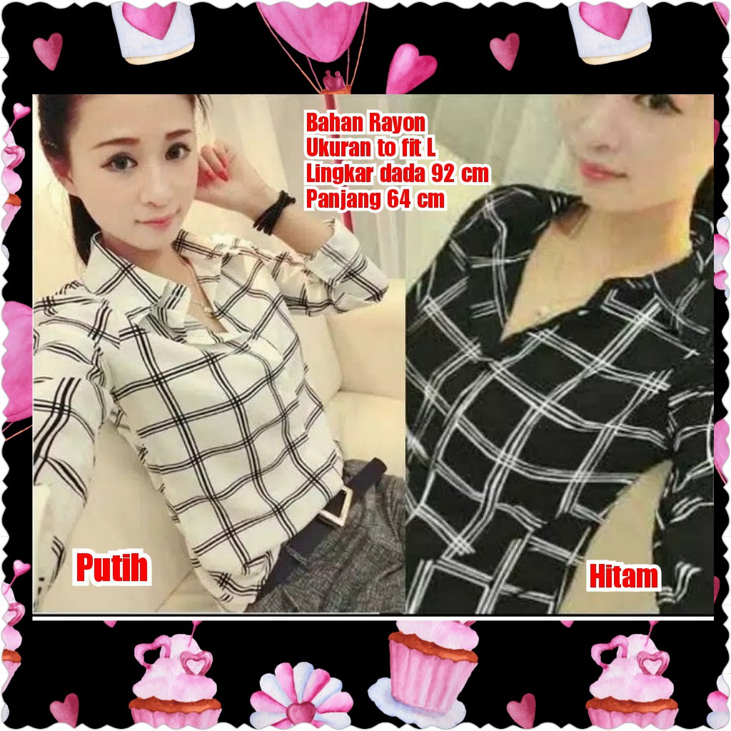 QFS KM YUMI KOTAK / HITAM / PUTIH / FIT TO L / RAYON