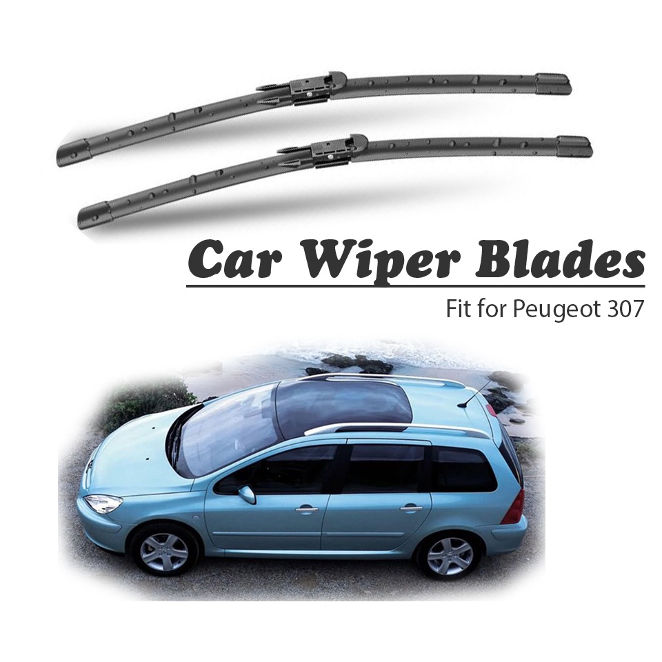 1 Set Karet Wiper Depan Mobil Untuk Peugeot 307 2008 2007 2006-2000