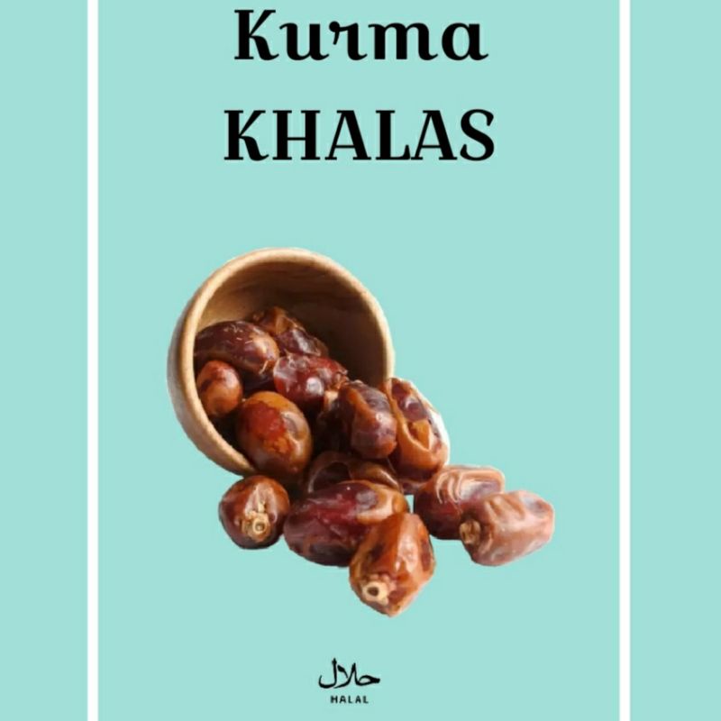 

Kurma Khalas Saad 1 kg /kwalitas 100% bagus / premium original