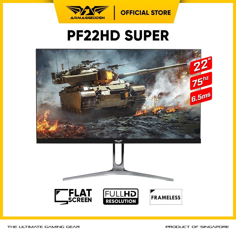 Armaggeddon Pixxel+ Xtreme XF24HD Super Gaming Monitor with 144hz Refresh Rate & 1ms Response Time-PF22HD Black