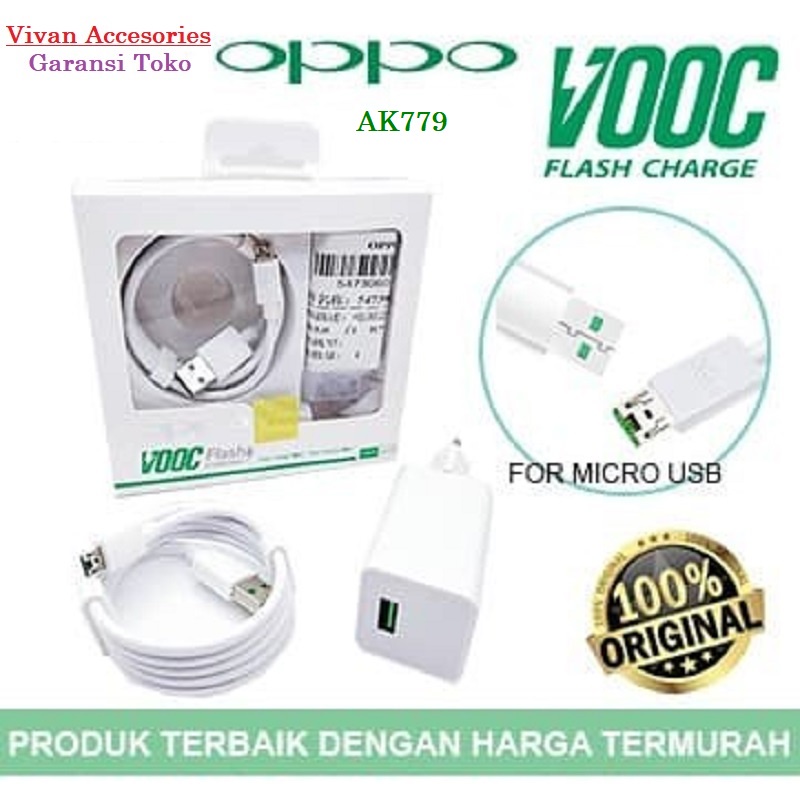 Charger casan OPPO VOOC 4A AK779 Original Micro 7 PIN Fast Charging