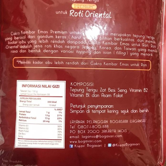 

Tepung Cakra Kembar Roti Oriental 5kg - Gosend/Grab Only!