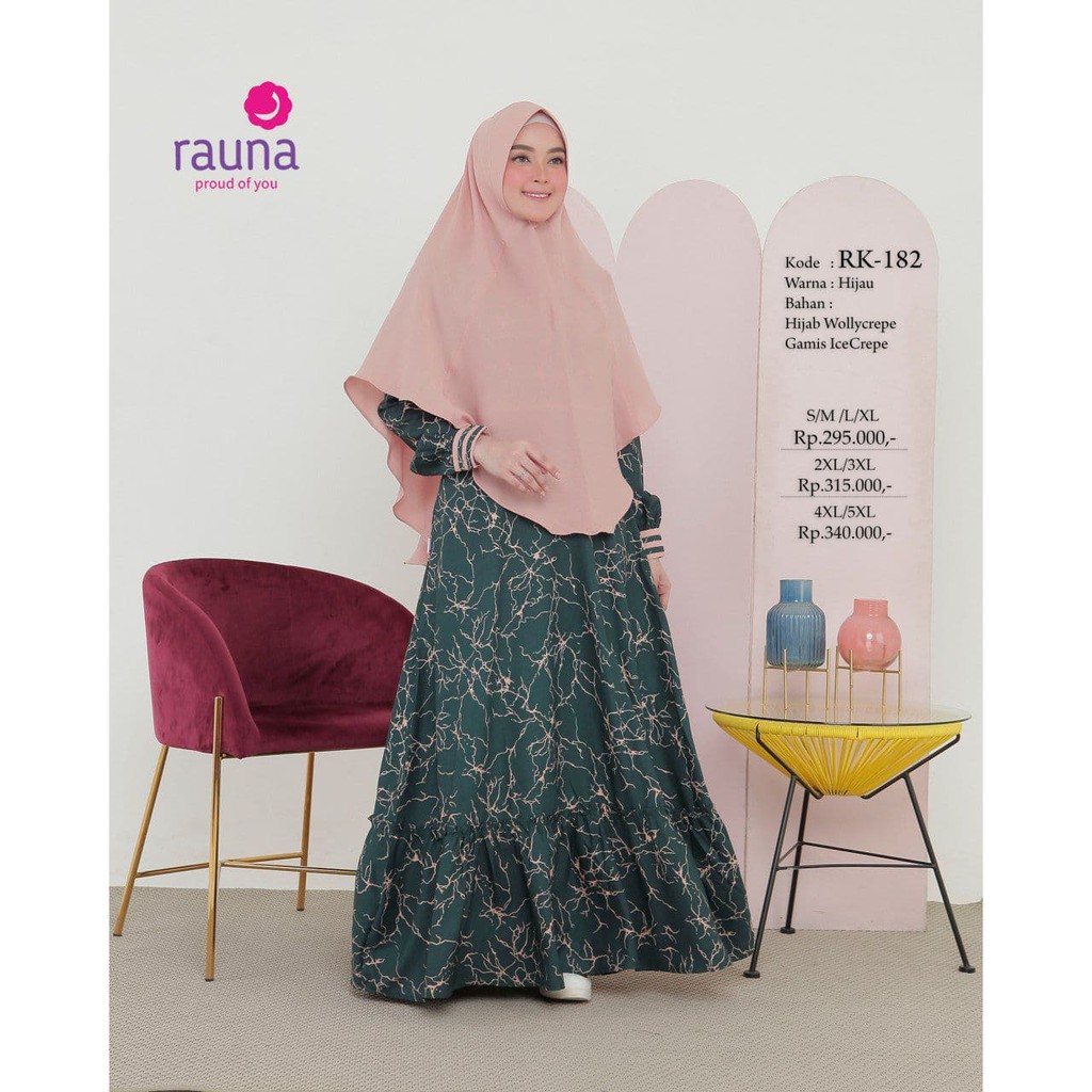 Gamis Rauna Set Jilbab / RK - 180, 181, 182 , 183 / Fashion Muslim