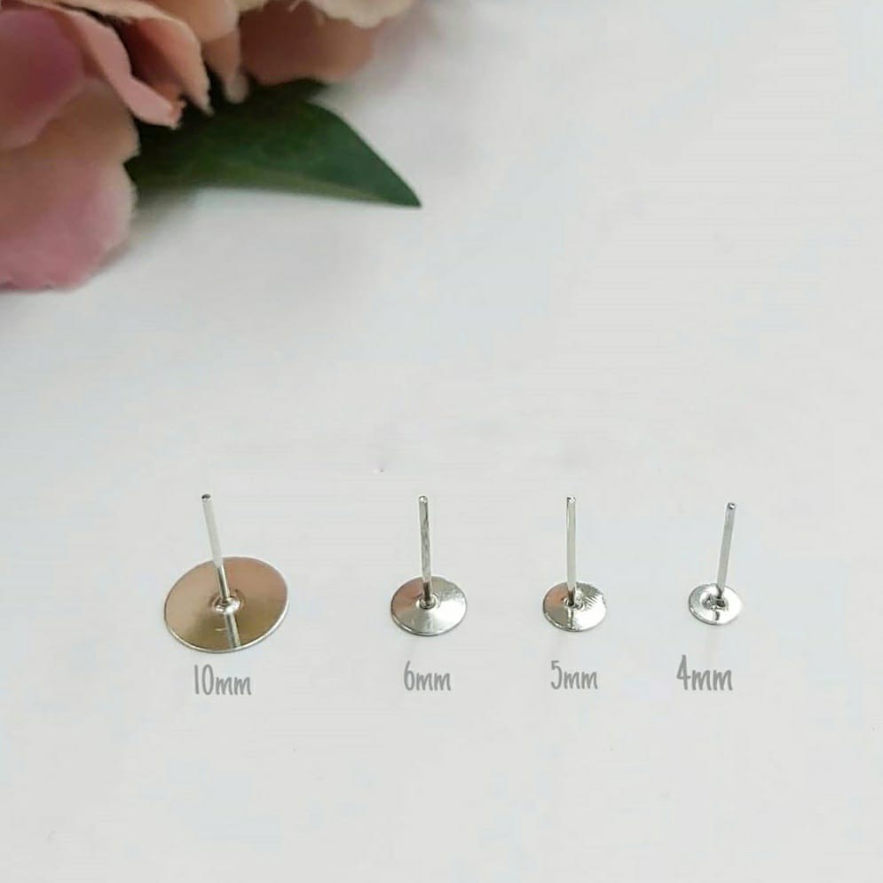 PER 100 PCS -Tusuk anting Flat / Cekung