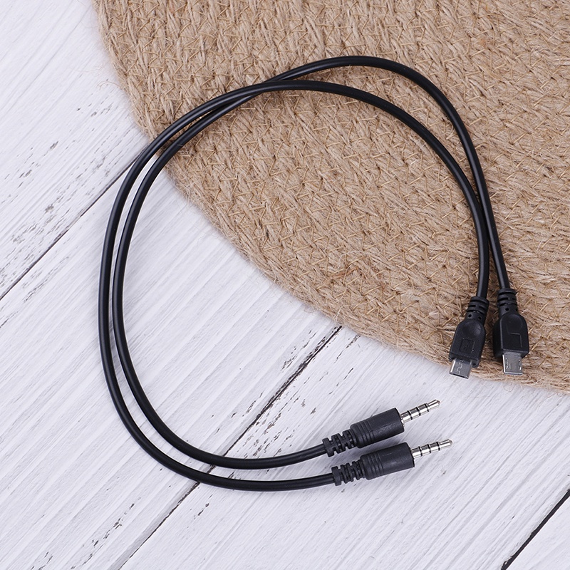 (LUCKID) 2pcs Kabel AUX 3.5mm male Ke micro USB male Untuk Android