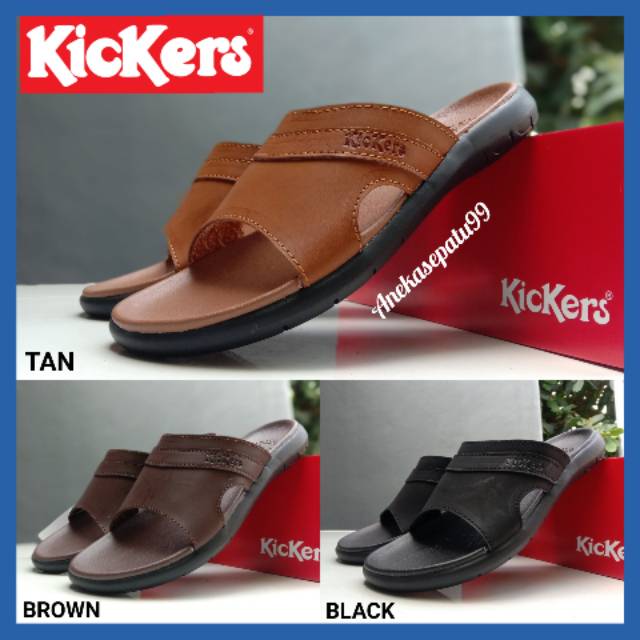 SANDAL PRIA KICKERS KULIT / SANDAL SELOP COWOK / SENDAL SLIDE SLOP KULIT / SANDAL LEBARAN FORMAL KASUAL PROMO / SANDAL DISTRO TERBARU