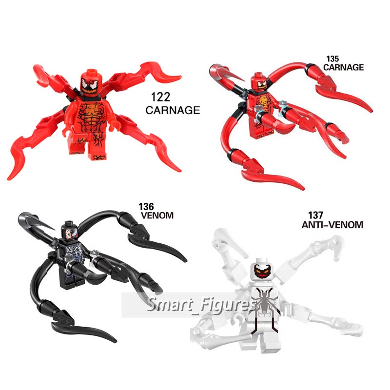 Eg135 Mainan Action Figures Venom Marvel Super Heros Eddie Brock Minifigures Carnage Antivenom Spiderman Untuk Hadiah