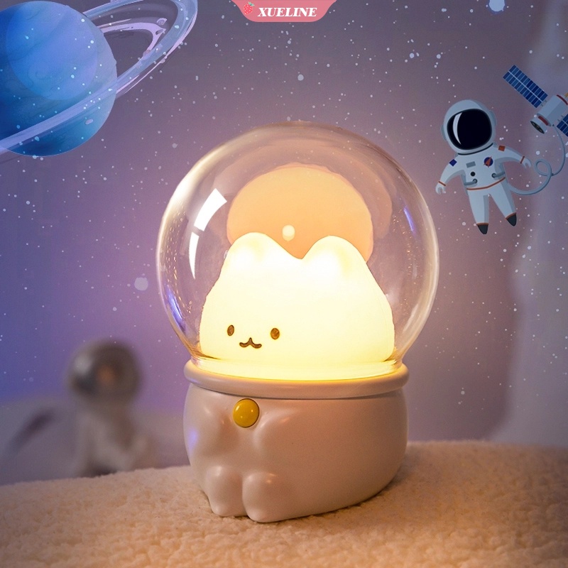 Lampu Malam LED Bentuk Kucing / Kelinci / Kapsul Luar Angkasa Untuk Dekorasi Kamar Anak / Bayi