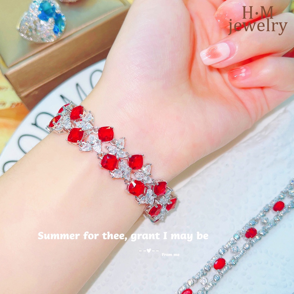 Gelang Desain Bintang Ruby Warna Biru
