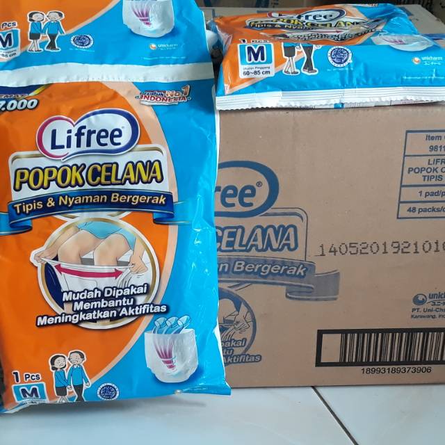 POPOK CELANA DEWASA MERK LIFREE uk M isi 10pcs Termurah!!