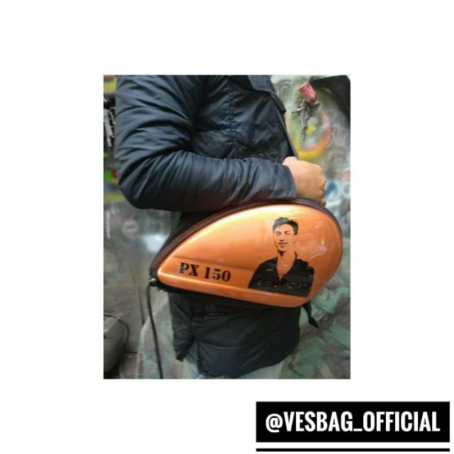 Vesbag vespabag tas vespa tas tepong custom sketsa wajah