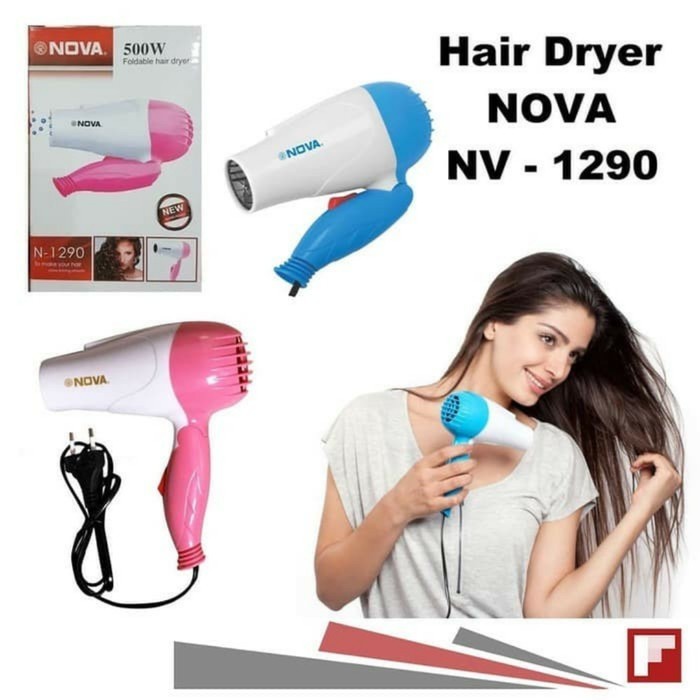 N1290- Pengering Rambut Mini Portable Hairdyer Travel Lipat Mini