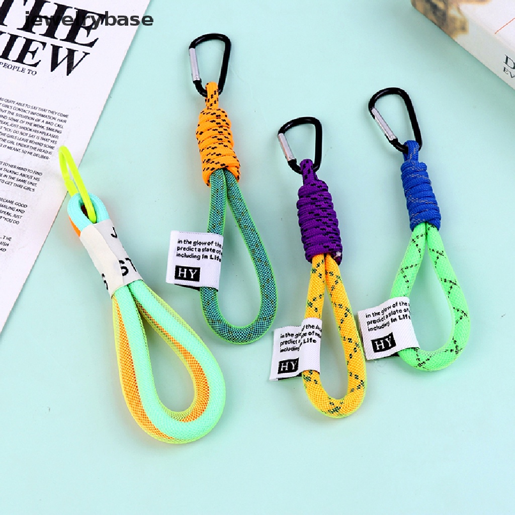 (jewelrybase) Tali Lanyard Motif Kepang Warna Fluorescent Untuk Gantungan Kunci / Handphone