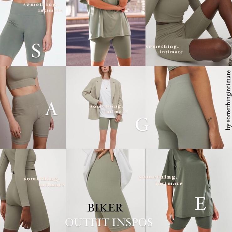 Ready Baru Forever 21 Sage Green Biker Shorts F21 Bikers Celana Pendek Legging Yoga Pants Forever21 Dry Fit