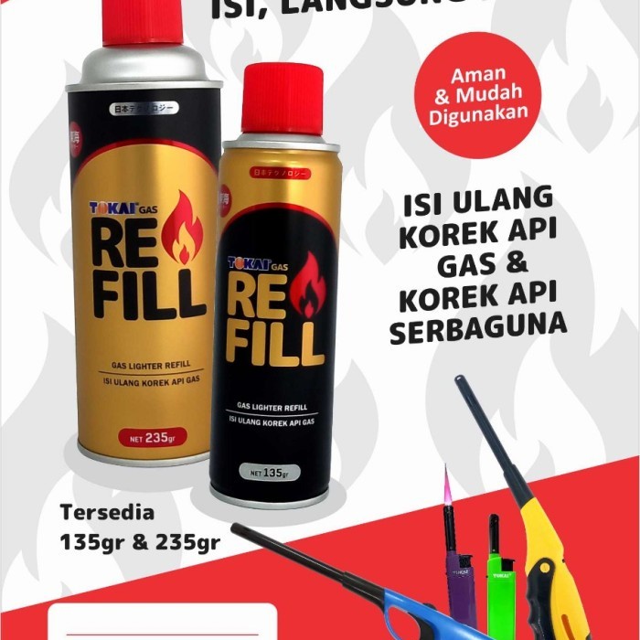 Gas Isi Ulang TOKAI /Isi Ulang Korek/Gas Isi Ulang/Gas Butane/Refill Korek Gas