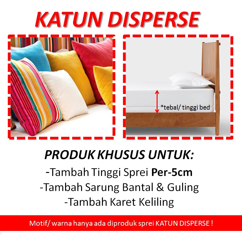 TAMBAH SARUNG BANTAL DAN GULING / TINGGI BAHAN DISPERSE (BUKAN WATERPROOF)