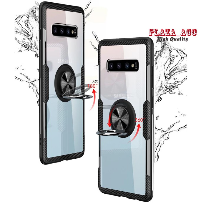 Premium Case Samsung S10 Plus - Casing Samsung S10 Plus Case Ring Clear Cover