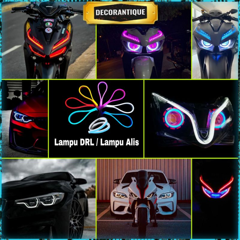 Lampu Alis Motor Mobil 15, 30, 45, 60cm / Led DRL / Beat / Vario / Aerox / Scoopy / Nmax /Aes / Runn