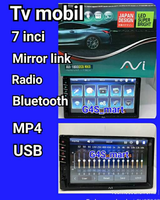 Avi 1800 mk II Tv mobil doubledin double din 2 din tape usb mp4 Bluetooth no dvd / DHD skeleton