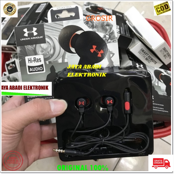 J334 HEADSET UNDER ARMOUR KABEL JACK 3.5 MM SUPER BASS EARPHONE EARPOD IN EAR HF DOUBLE DUAL SUPER MIC STEREO CALL HIFI KABEL CONROL MUSIK TELPON MEGABASS HANDPHONE AUDIO SUARA SMULE KARAOKE JERNIH DAN NGEBASS BISA SEGALA JENIS DAN MERK HANDPHONE LAPTOP