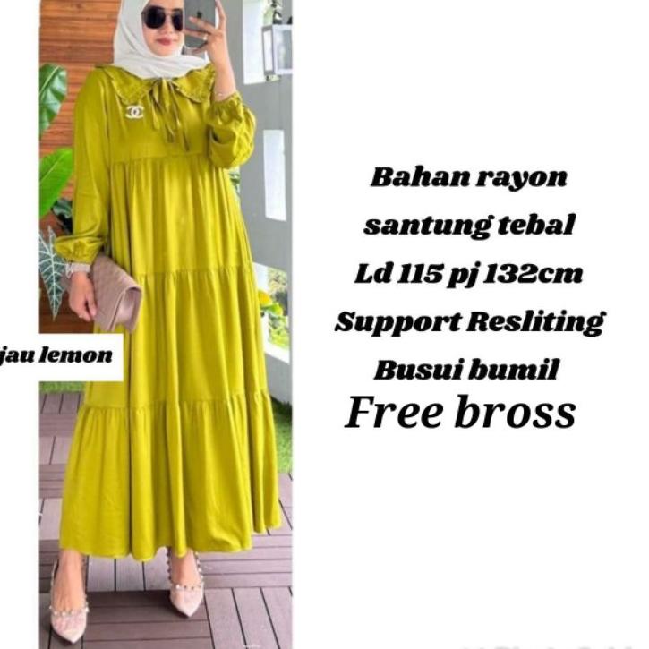 Paling Disukai.. Dres Midi wanita terbaru 2021 Dres midi rayon  polos  Dres MIDI terbaru  Dres midi 