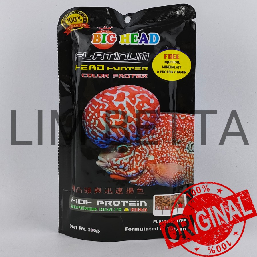 BIG HEAD PLATINUM BLACK ( HITAM ) / HUNTER &amp; COLOR FASTER