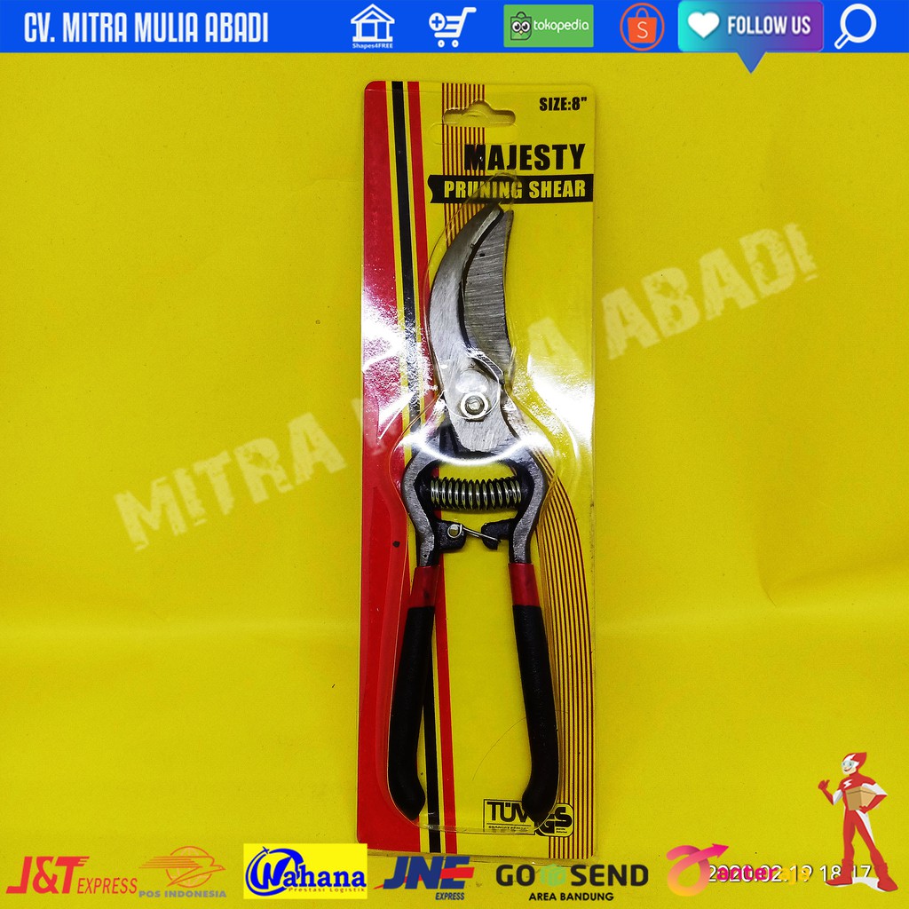 Gunting Stek Dahan Ranting Stainless Steel 8 Inci l Pruning Shear