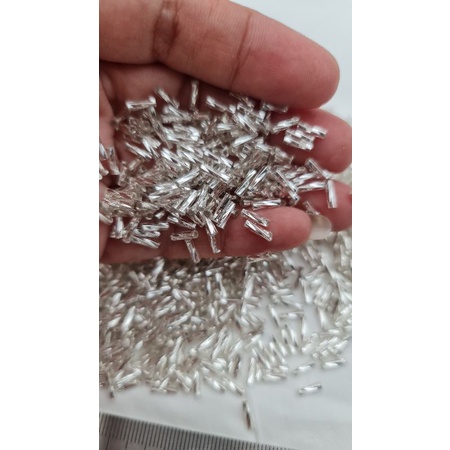 MOTE PAYET BAMBU ULIR KRISTAL UKURAN 0.7 CM KUALITAS BAGUS DAN KILAU WARNA GOLD DAN SILVER per 10 gram