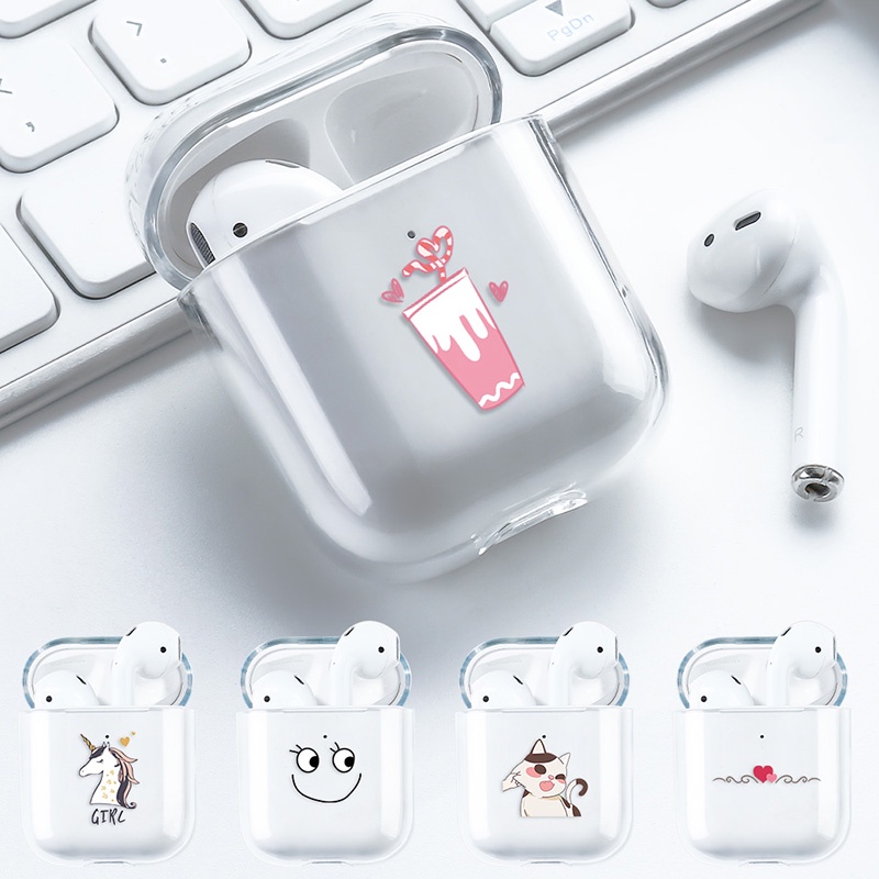 Casing Soft Case Silikon Motif Smiley Face Untuk AirPods 1 / 2