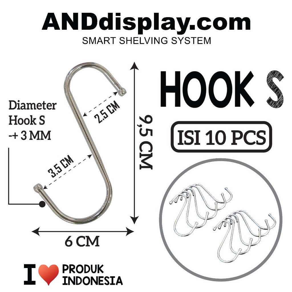 Hook S 10 Pcs Pengait Sling Gantungan Cantolan