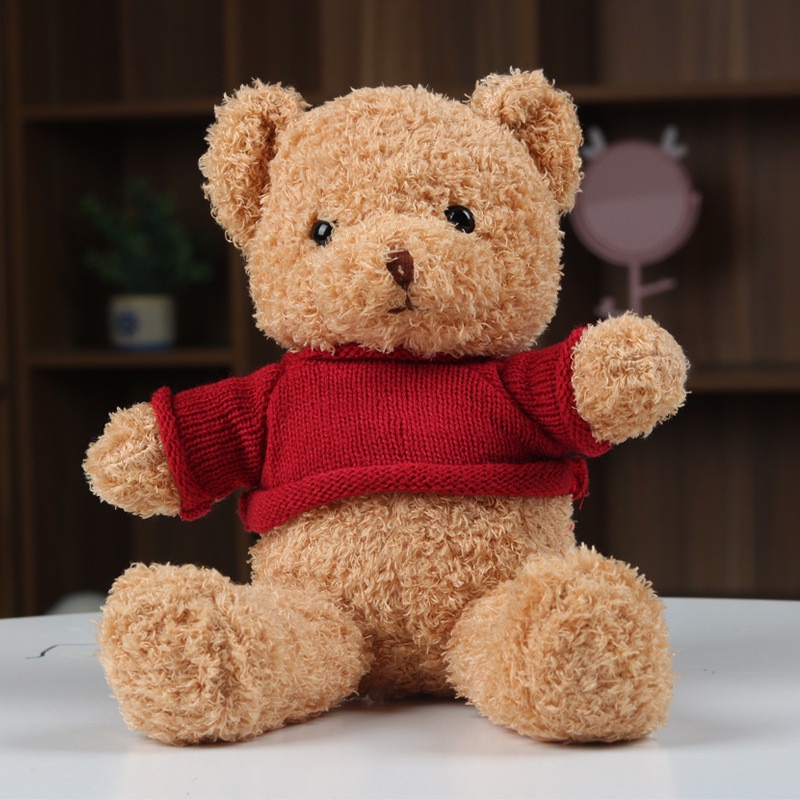 Boneka Teddy Bear Bahan Plush Ukuran 30cm Untuk Hadiah Ulang Tahun Anak