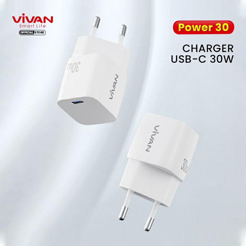 Charger Vivan Power 30 PD 30W Batok Charger Adaptor  USB-C Type C ORIGINAL